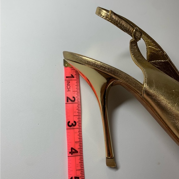 Giuseppe Zanotti Design Gold Leather slingback peeptoe heels EU size 39.5 US 9.5 - Picture 7 of 15